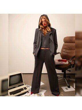 New TA3 - XS Convertible Hoodie Blazer Dreamedwash Scuba Dickie  Graphite Gray